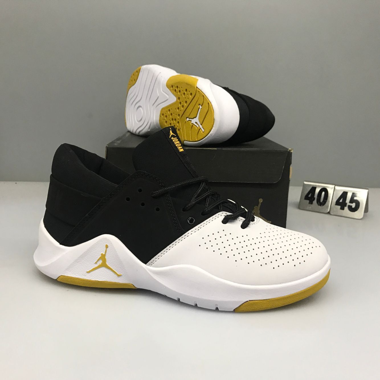 Nike Jordan Flight Fresh White Black Yellow Shoes - Click Image to Close